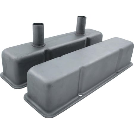 Powerhouse Steel Valve Covers with Tubes for Small Block Chevy - Raw PO3627549