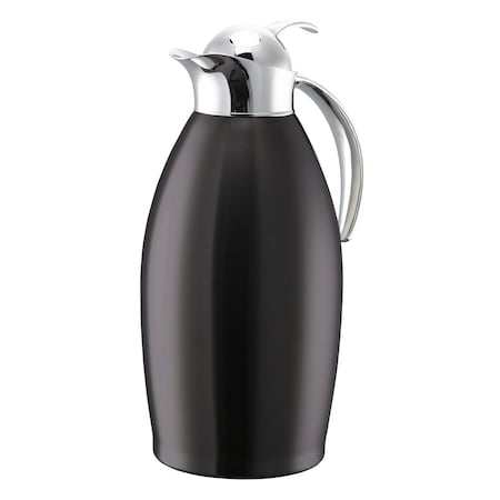 Service Ideas Nicollet Series 1.5-Liter Stainless Vacuum Insulated Carafe with Push Button Lid in Black Onyx NIC15BSPBBX