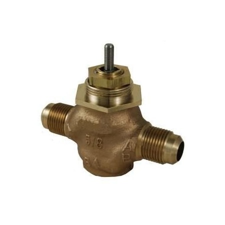 Schneider Electric Venta. Globe Valve. 5/8 in. 2-Way. Straightway. FLR. Stem Up Open. Brass. 2.2 cv VB-7212-0-4-03