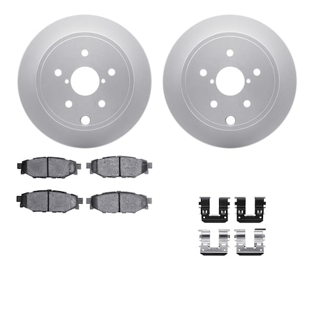 Dynamic Friction Co DFC GEOSPEC Coated Rotors with 5000 Brake Pads - Ceramic and Hardware 4512-13067