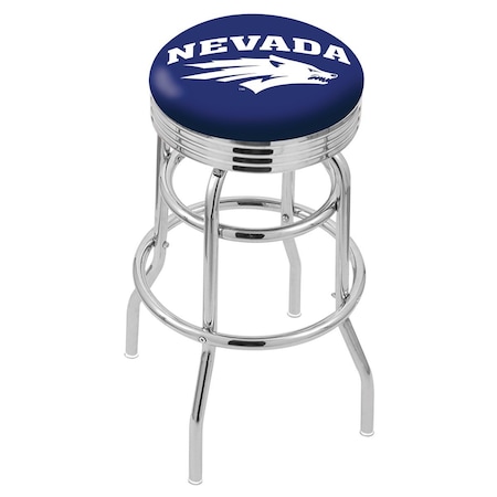 Holland Bar Stool Co 30" Chrome 2-Ring Nevada Swivel Bar Stool, Accent Ring L7C3C30NevaUn