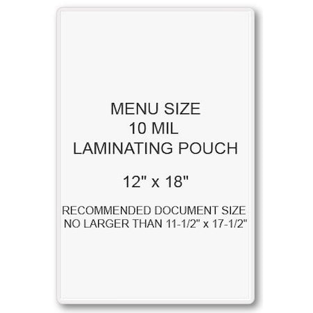 Sircle SircleLam Menu Size Pouches- 10 mil, 50PK MENU-10