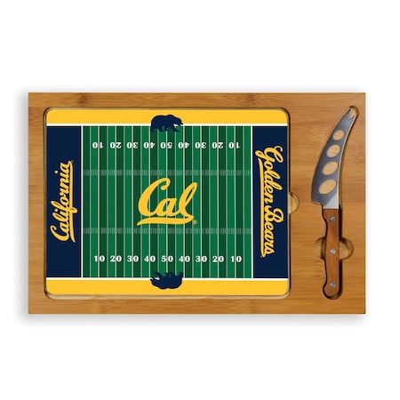 Picnic Time Family Of Brands NCAA Cal Bears Football Field Icon Glass Top Cutting Board & Knife Set 910-00-505-074-0