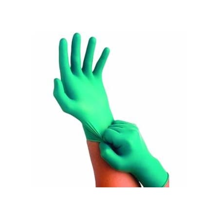 Touchntuff Nitrile Powder-Free Disposable Gloves, Smooth, 5.5 mil Finger/4.9 mil Palm, Small, Green 012-92-600-6.5-7