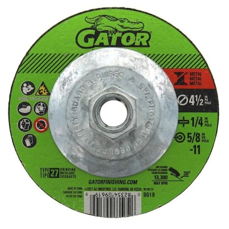 Gatorblade Wheel Metal 4.5X1/4X5/8-11In 9619