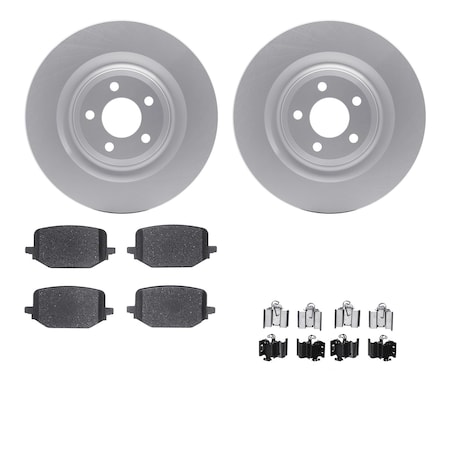 Dynamic Friction Co DFC Geospec Rotors with 5000 Advanced Brake Pads includes Hardware 4512-54239