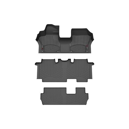 Weathertech Black, Front, rear, and rear Floorliners Over The Hump 441824-1-2-3