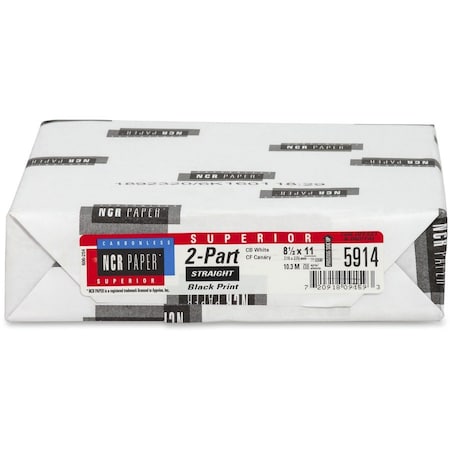 Ncr Paper Superior Inkjet Copy Multipurpose Paper White, Canary, White, 500PK NCR5914