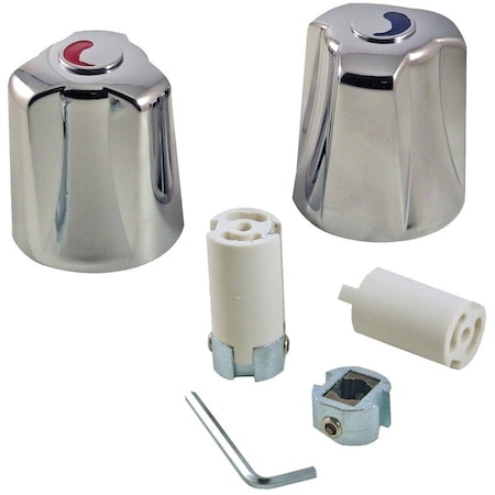 Danco Faucet Handle, Zinc, Chrome Plated, For Two Handle Tub and Shower Faucets 80019