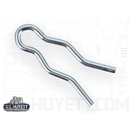 Huyett Hair Pin, Zinc Plated Spring Steel, 0.047 in Wire Dia x 0.875 in Length BPXZ-404