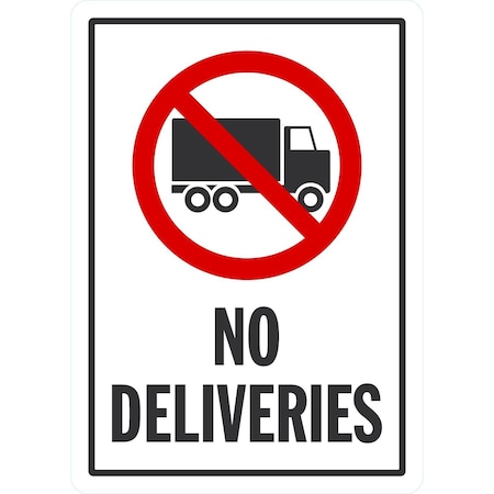 Lyle No Deliveries (W/Sym), 5x7, Non-Reflective, White G-16922-ND_5x7