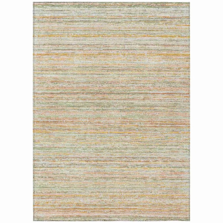 Homeroots 10' X 14' Sage Striped Washable Indoor Outdoor Area Rug 607979