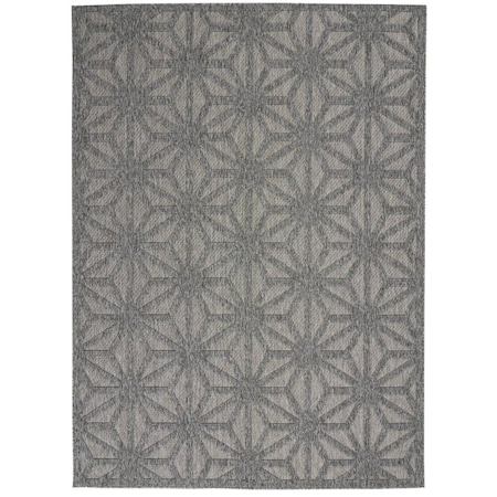 Homeroots 5' X 7' Dark Gray And Light Gray Geometric Indoor Outdoor Area Rug 550606