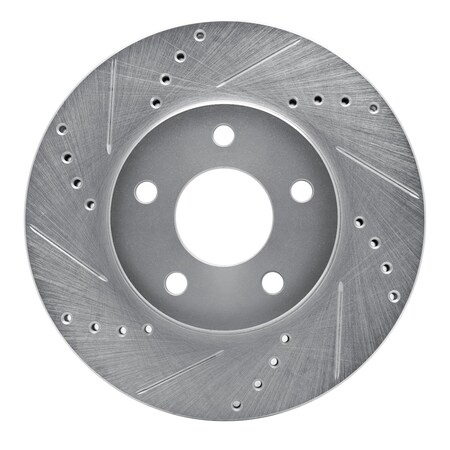 Dynamic Friction Co DFC Brake Rotor - Drilled and Slotted - Silver 631-47033L