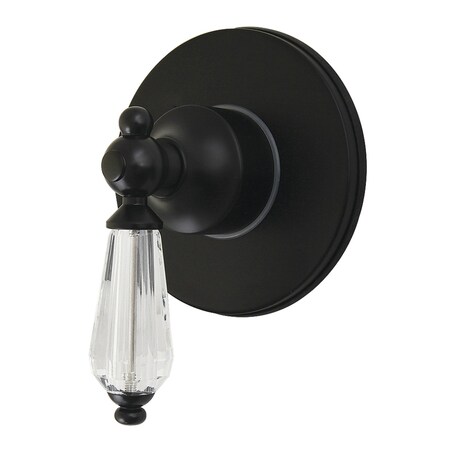 Kingston Brass Single-Handle Six-Way Diverter Valve with Round Trim Kit, Matte Black KS4030WLL