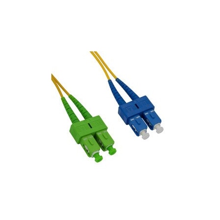 Cable Wholesale SC/UPC to SC/APC OS2 Duplex 2.0mm Fiber Optic Patch Cord, LSZH, Single-mode 9/125, Yellow SCSC-014300