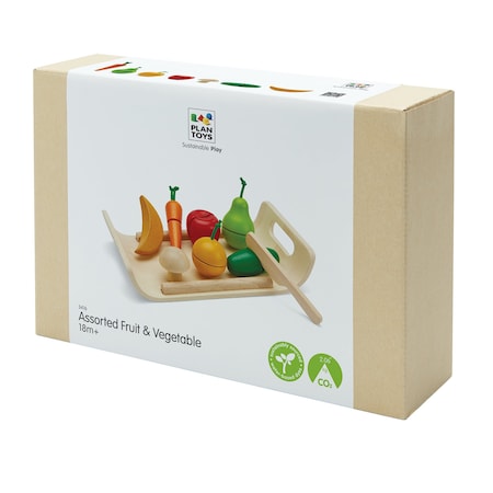 Plantoys Wooden Pretend Play Fruit and Vegetable Food Set 3416