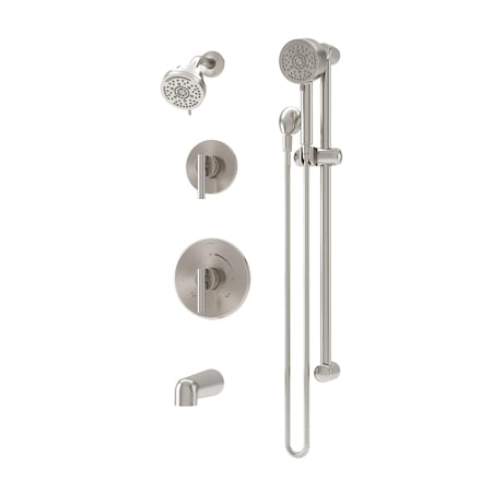 Symmons Dia HydroMersion Double Handle Tub and Shower Trim Kit with Hand Spray (Valve Not Included) 3596BSTN15TRM