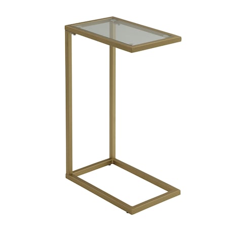Homeroots 26" Gold And Clear Glass Rectangular End Table 493232