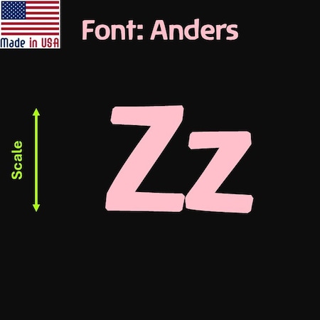 Aacc Self-Adhesive Vinyl Letter: Z, Scale: 5 cm. Color: Pink Font: Anders by, 4PK AACC-Anders-UZ-Pink-M5x4
