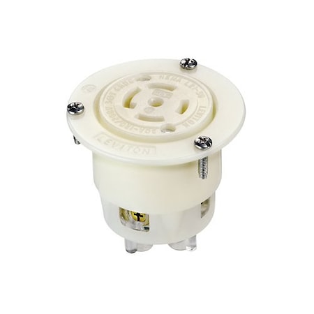 Leviton LockingReceptacle, 30A, 3hp, 120/208VAC, Wht 2816
