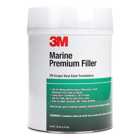 3M Marine Premium Filler, 1 gal, Can, Blue, Light Beige, Marine Premium 46006