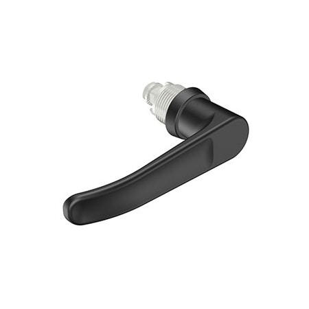 Southco Quarter-Turn Cam Latch, L-handle, Without Cam, Sealed, Zinc Alloy, Powder Coat, Black E5-9-705-UU1