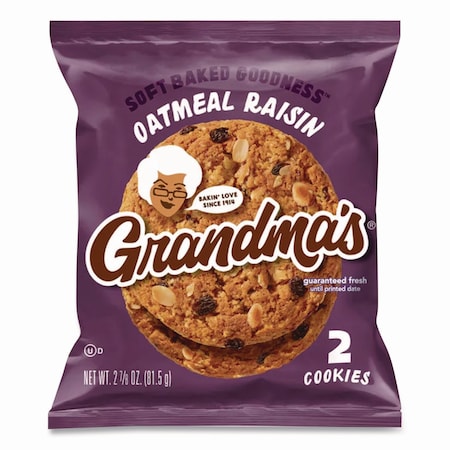 Grandmas Cookies - Single Serve, Oatmeal Raisin, 2.5 oz Packet, 60PK FRI45093