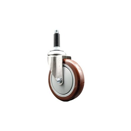 Service Caster 5 Inch 316SS Maroon Polyurethane Wheel Swivel 3/4 Inch Expanding Stem Caster SCC-SS316EX20S514-PPUB-MRN-34