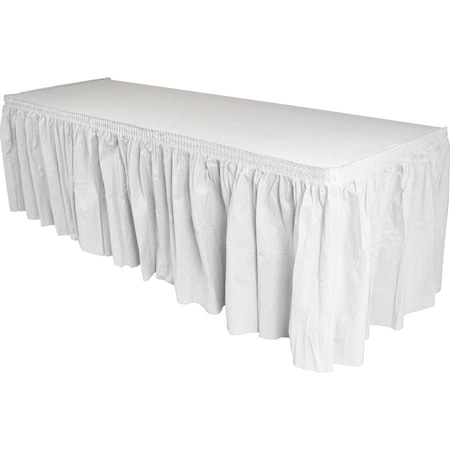 Genuine Joe Nonwoven Table Skirts - 14' x 29 - Polyester - White, 6PK GJO11915CT