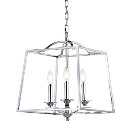 Jonathan Y Gloria 14.5" 3-light Metal LED Pendant, Chrome JYL7410A