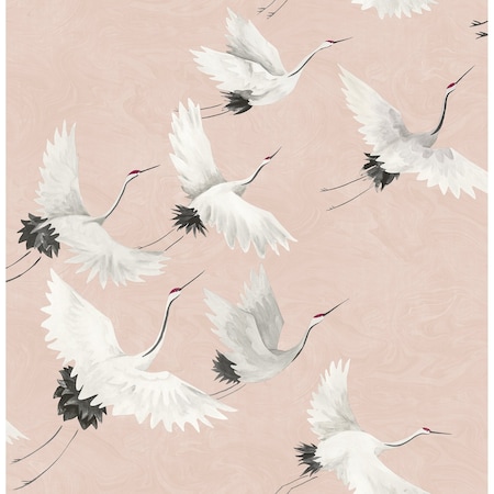 Brewster Windsong Pink Bird Wallpaper 2904-24305