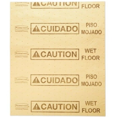 Rubbermaid Commercial Sorbent Pad, Universal, 2 3/4 gal Vol Absorbed per Pkg, 20 in x 16 1/2 in, Yellow, Polypropylene FG425200YEL