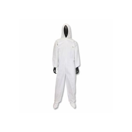 Pip Posi-Wear BA, Microporous Disposable Coveralls with Hood and Boot, White, Medium, 25PK 813-3609/M