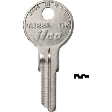 Ilco Yale Nickel Plated House Key Y12 / O1122A, 10PK IAL2830221B
