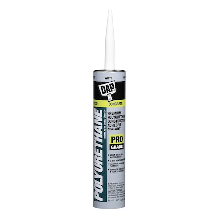Dap Polyurethane Sealant, 10 oz, Cartridge, White, Polyurethane Base, Polyurethane 18810
