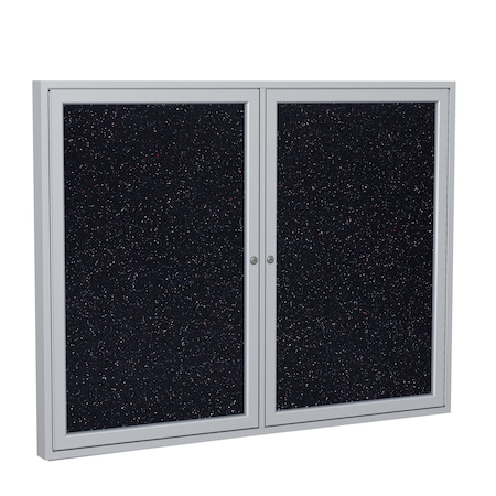 Ghent Enclosed Rubber Bulletin Board 48"x60", 2 Door PA24860TR-CF