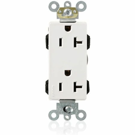 Leviton Straight Blade Receptacle, 5-20R, 20 A, 125V AC, Flush Mount, Self-Grounded M1636-W