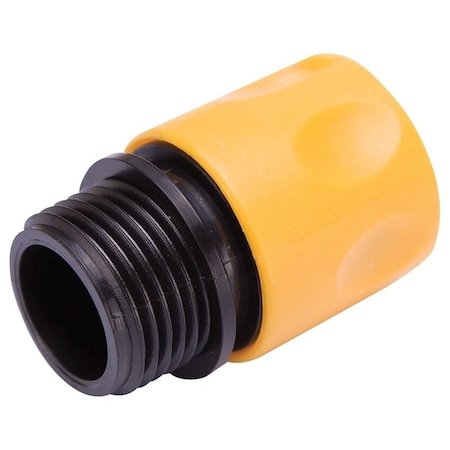 Landscapers Select Hose Connector, 3/4 in, Male, Plastic, Yellow and Black GC522