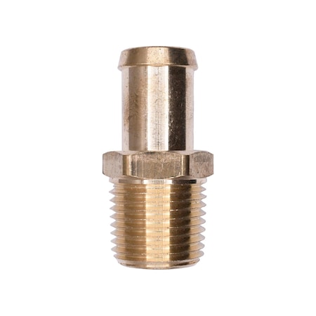 Auveco Brass Beaded Hose Barb 5/8in To Male Pipe 1/2in Adapter, 5PK 417