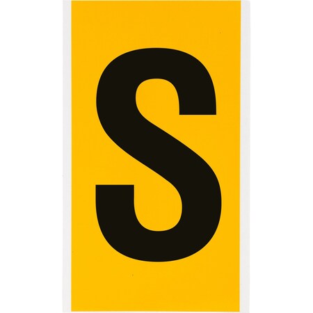 Brady Outdoor Vinyl 6 in Black on Yellow Letters S Card 1570-S