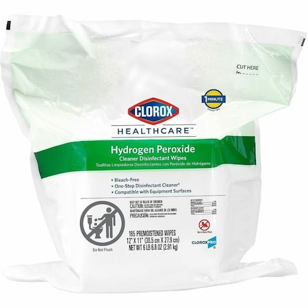 Clorox Disinfecting Wipes, Bag, White, PK2 30827