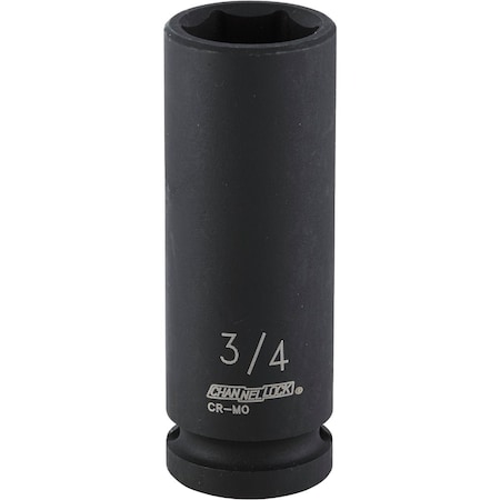 Channellock 1/2'' Drive 3/4'' 6-Point Deep Standard Impact Socket 313319