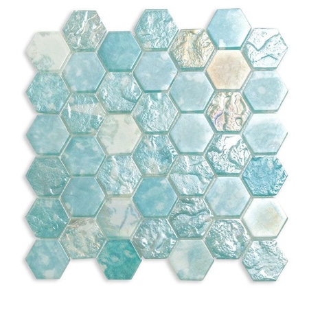 Apollo Tile Verre 11.7 in. x 11.8 in. Matte Blue Glass Mosaic Wall and Floor Tile 9.6 sq ft/case - 10 pack SEA88HX04AQA