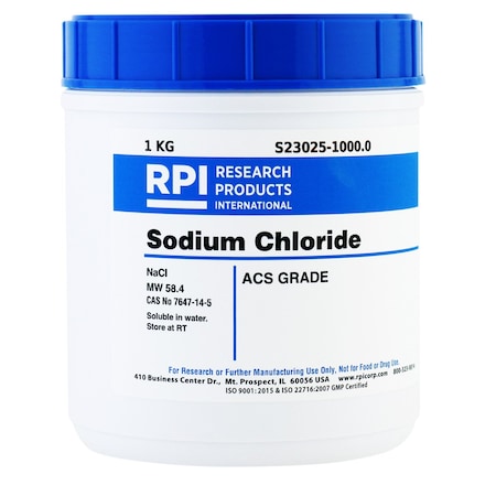 Rpi Sodium Chloride, ACS Grade, 1 Kilogram S23025-1000.0