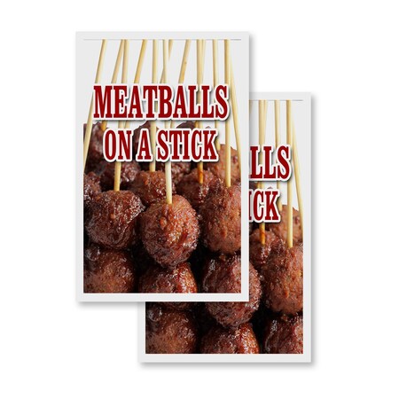 Signmission Meatballs On A Stick, Vinyl Decals Only 24 Inch x 36 Inch, Vinyl Decal, 2PK DSB-2436-2PACK-Meatballs On A Stick