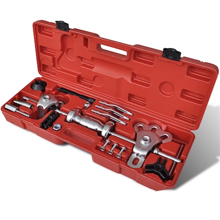 Keen 9 Ways Steel Slide Hammer Axe, Bearing-Dent-Hub-Gear Puller Set - 17 Piece KE2629152