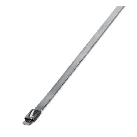 Phoenix Contact Cable Tie, 679 mm L, Silver, 304 Stainless Steel, 890 N Strength 3240812