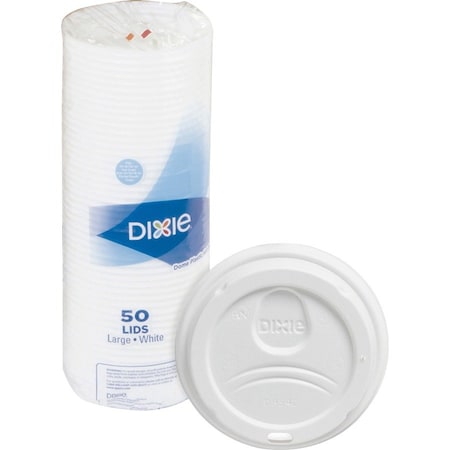 Dixie Large Hot Cup Lids by GP Pro, White, 50PK DXE9542500DX