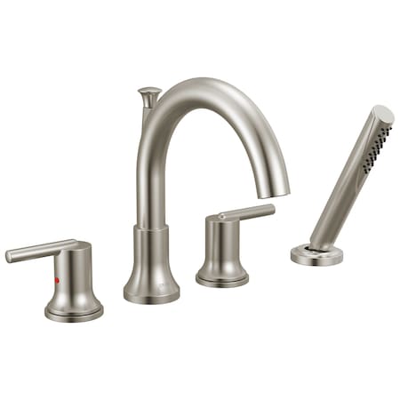 Delta 4 Hole Tub With Hand Shower Trim, Stainless T4759-SS